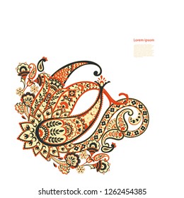 Paisley Vector Pattern. Isolated Asian Illustration