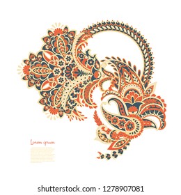 Paisley Vector Pattern. Isolated Asian Illustration