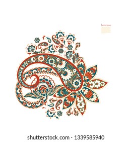 Paisley Vector Pattern. Isolated Asian Illustration