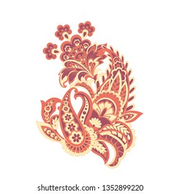 Paisley Vector Pattern. Isolated Asian Illustration