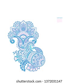 Paisley Vector Pattern. Isolated Asian Illustration