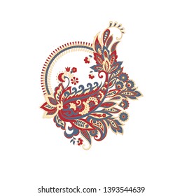 Paisley Vector Pattern. Isolated Asian Illustration