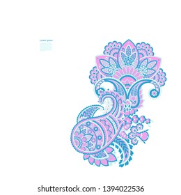 Paisley Vector Pattern. Isolated Asian Illustration