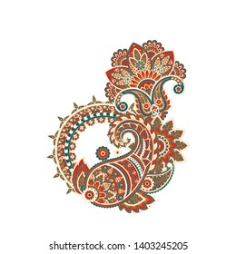 Paisley Vector Pattern. Isolated Asian Illustration