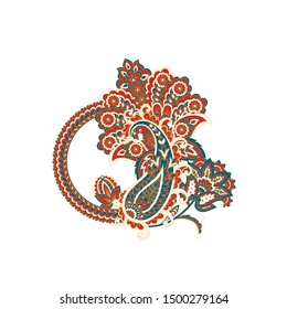 Paisley Vector Pattern. Isolated Asian Illustration