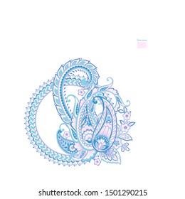 Paisley Vector Pattern. Isolated Asian Illustration