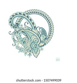 Paisley Vector Pattern. Isolated Asian Illustration