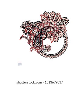 Paisley Vector Pattern. Isolated Asian Illustration