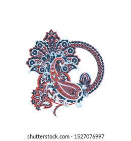 Paisley Vector Pattern. Isolated Asian Illustration