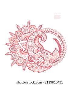 Patrón vector Paisley. Flor de plástico aislada, hojas
