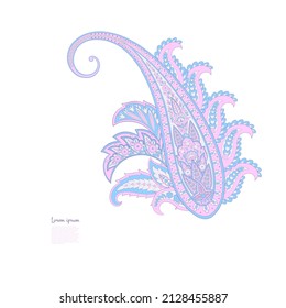 Patrón vector Paisley. Flor de plástico aislada, hojas