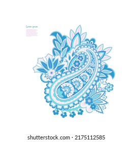 Paisley-Vektormuster. Fantastische Blume einzeln, Blätter