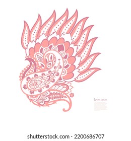 Paisley vector pattern. Isolated Fantastic flower, leave
