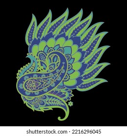 Patrón vector Paisley. Flor de plástico aislada, váyase