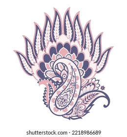 Paisley vector pattern. Isolated Fantastic flower, leave