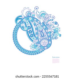 Paisley vector pattern. Isolated Fantastic flower, leaves