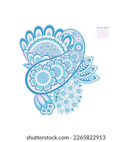 Paisley vector pattern. Isolated Fantastic flower, leaves