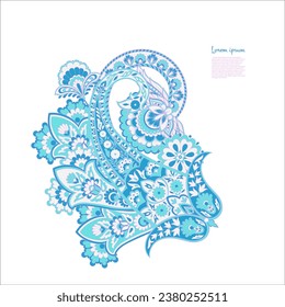 Paisley vector pattern. Isolated Fantastic flower, leaves