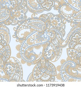 Paisley Vector Pattern. Seamless Asian Textile Background