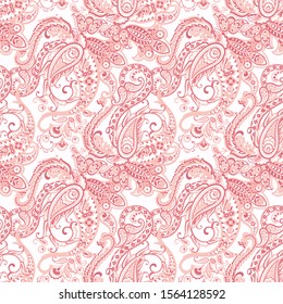 Paisley Vector Pattern. Seamless Floral Textile Background