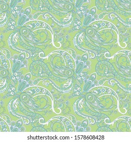 Paisley Vector Pattern. Seamless Floral Textile Background