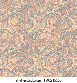 Paisley Vector Pattern. Seamless Floral Textile Background