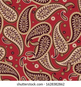 Paisley Vector Pattern. Seamless Floral Textile Background