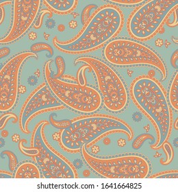 Paisley Vector Pattern. Seamless Floral Textile Background