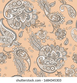 Paisley Vector Pattern. Seamless Floral Textile Background