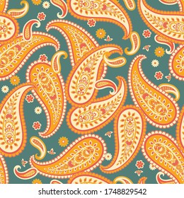 Paisley-Vektormuster. Nahtlose florale Textilien-Hintergrund