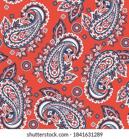 Patrón de vectores Paisley. Fondo textil floral sin soldadura