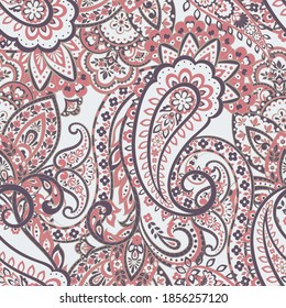 Paisley Vector Pattern. Seamless Floral Textile Background