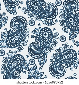 Paisley Vector Pattern. Seamless Floral Textile Background