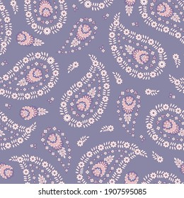 Paisley Vector Pattern. Seamless Floral Textile Background