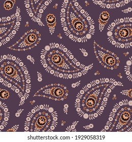 Paisley Vector Pattern. Seamless Floral Textile Background