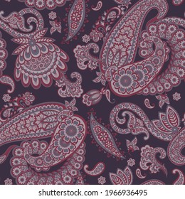 Paisley Vector Pattern. Seamless Floral Textile Background