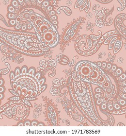 Paisley Vector Pattern. Seamless Floral Textile Background
