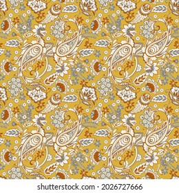Paisley Vector Pattern. Seamless Floral Textile Background