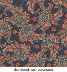 Paisley Vector Pattern. Seamless Floral Textile Background