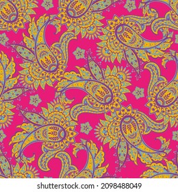 Paisley-Vektormuster. Nahtlose florale Textilien-Hintergrund