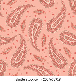 Paisley Vector Pattern. Seamless Floral Textile Background