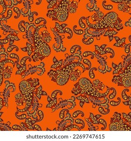 Paisley-Vektormuster. Nahtlose florale Textilien-Hintergrund