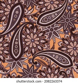 Paisley vector pattern. seamless vintage floral background