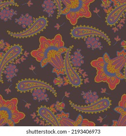 Paisley vector pattern. seamless vintage floral background