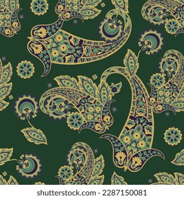 Paisley-Vektormuster. nahtloser floraler Hintergrund