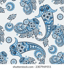 Patrón vector Paisley. fondo floral vintage sin fisuras