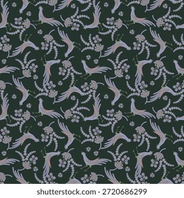 Vector Paisley de diseño sin costuras de flores y hojas en un estilo inspirado en el batik. Telón de fondo de tela de Antiguas