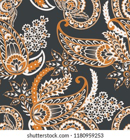 Paisley vector seamless pattern.