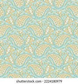 Patrón sin fisuras del vector Paisley con aves. Ilustración de tejido de estilo Damasco