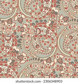 Patrón sin fisuras del vector Paisley con aves. Ilustración de tejido de estilo Damasco